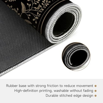 Mahjong Mat for Table - Durable Mahjong Table Cover with Unique Design, Premium Mahjong Accessories, Perfect Mahjong Gifts for Women, Game Mat for Mahjong and Board Game Enthusiasts (Noir Floral) - style: Noir Floral