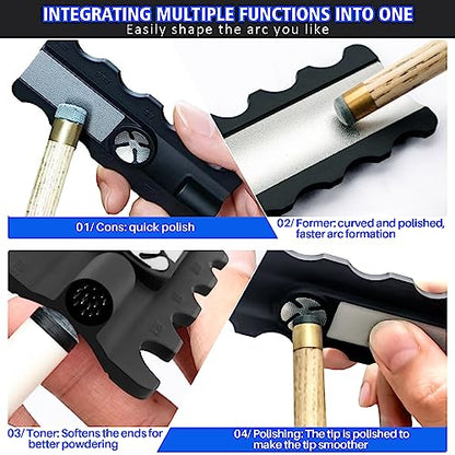 5 in 1 of Pool Cue Tip Shaper, Cue Tip Shaper, Pool Cue Accessories for Rapid Repair Cue Tip
