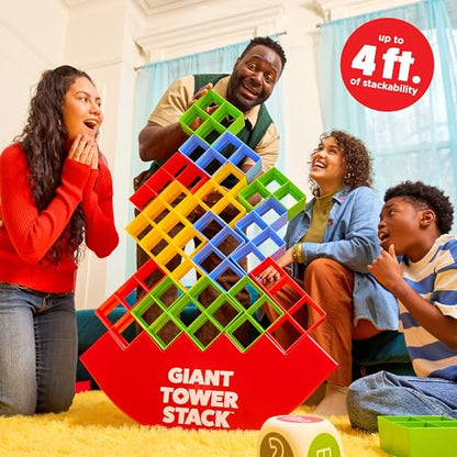 Giant Tower Stack by Relatable - Nappa Award 2026 Winner, The Jumbo Block Game Where You Balance Building Blocks - Ultimate Outdoor Games, Yard Games for Adults & Family Games Challenge, Ages 8+ - style: Giant Tower Stack