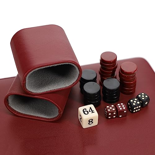 WE Games Backgammon Set, Board Games for Adults - Travel Games - Magnetic with Burgundy Leatherette Backgammon Board and Carrying Strap - Travel Backgammon Sets for Adults - color: Burgundy