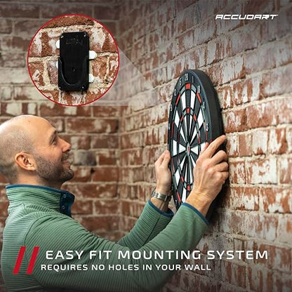 Accudart Smart Electronic Dartboard – Soft Tip Board with Online Play, Bluetooth App Scoring, Stat Tracking & 15.5” Regulation Target