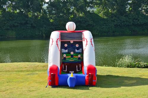 JumpOrange Inflatable Baseball Toss Game with Blower - 100% Commercial Grade PVC Vinyl ,Multi-Target Shootout Carnival Game for All Ages , Portable Indoor/Outdoor Fun for Home & Rental Use - style: Baseball