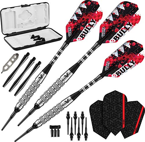 Viper Bully 80% Tungsten Soft Tip Dart Set with Case, 18 Grams - style: Coarse Knurling