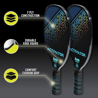 Franklin Sports Pickleball Paddle and Ball Set - Wooden Pickleball Rackets + Balls - Activator - USAPA Approved | Ball Set - style: 2 Player Set- Multi