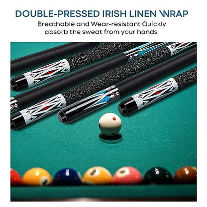 13mm 58 Inch 19 20 oz Billiard Pool Cue Stick, 1/2 Maple Billiard Pool Stick, House Bar Pool Table Sticks for Men - color: White 19 oz
