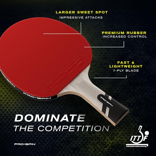 PRO-SPIN Ping Pong Paddles – ITTF Approved Professional Table Tennis Rackets with Carbon Fiber for Superior Control | 7-Ply Blade, Premium Rubber, 2.0mm Sponge - color: 2-Pack | Active Red