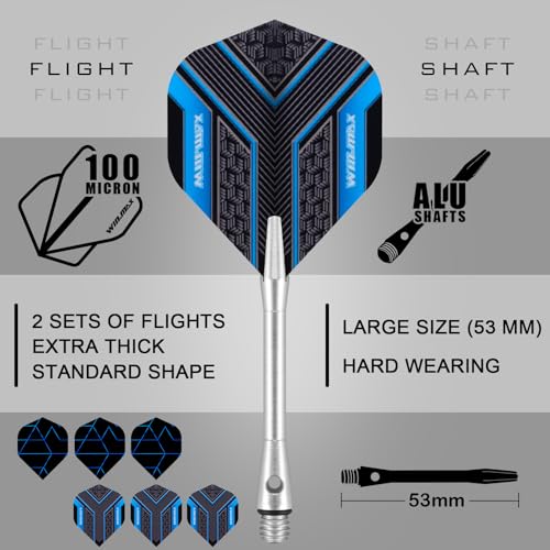 WIN.MAX Darts Soft Tip Set - 90% Tungsten Soft Tip Darts Set Professional 18 Grams Soft Darts Pro Dart Set with Extra 3 Flights - color: Blue