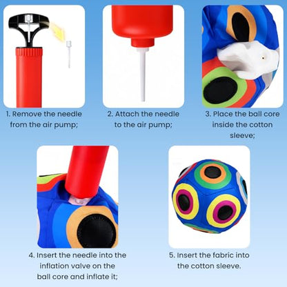 Soccer Training Mat, Soccer Kick Trainer with 2 Soft Soccer Ball Indoor Outdoor Sticky Soccer Ball Game Toss Soccer Target Game Great Gifts for Boys Girls