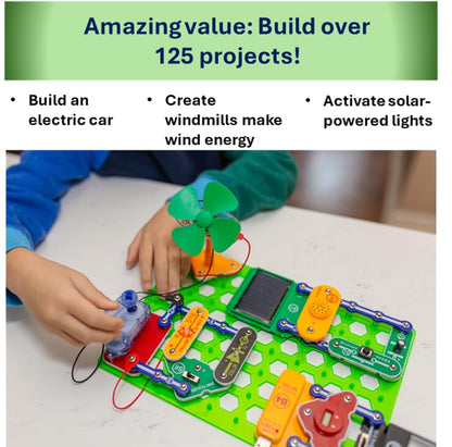 Snap Circuits Green Energy Electronics Exploration Kit | Over 125 Exciting STEM Projects | Full Color Project Manual | 45+ Snap Circuits Parts | STEM Educational Toys for Kids 8+ - style: Green Energy