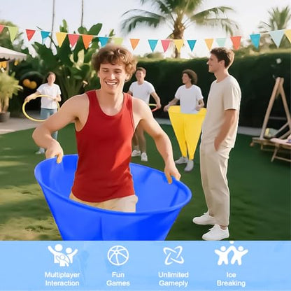 Granny Pants Yard Game, Outdoor Games for Adults, with 10 Inflatable Balls & 2 Air Pumps (Random Colors),The Ultimate Family Reunion Backyard Party Games (Pants: Blue & Yellow)