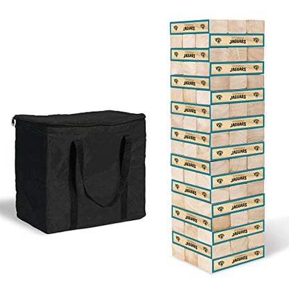 Wild Sports NFL Giant Stacking Wooden Blocks – Tumbling Tower Classic Family Game Stacks – Great Gift for Any Football Fan! - color: Jacksonville Jaguars
