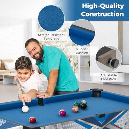 Giantex 6 in 1 Multi Game Table, Combo Game Table w/Basketball, Billiards, Ping Pong, Hockey, Shuffleboard, Bowling for Home, Game Room, Friends & Family, Combination Game Table Set for Adults Kids