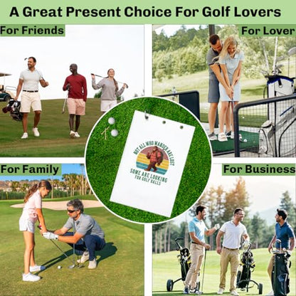 Not All Who Wander are Lost Polyester Golf Towel with Clip, Funny Golf Accessories for Men Women, Golf-Gifts for Husband GolfFan Dad Grandpa, Golfs Lover Retirement Birthday Gifts, 16x24 Inch - color: Bigfoot Golf Quote