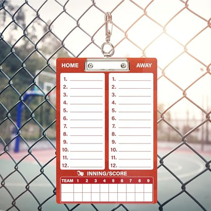 WISYOK Double-Sided Dry Erase Baseball Clipboard for Coaches, Baseball Coaching Lineup Board with Marker Red - style: Baseball Red