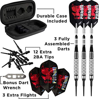 Viper Pitbull 90% Tungsten Soft Tip Dart Set, 18 Grams - style: Full Knurling (18 Grams)