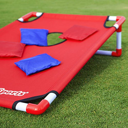 GoSports Portable Cornhole Set with Carry Case - Outdoor Lawn Bean Bag Toss Game for Adults and Family - Beach, Camping, Yard Games & More - style: Red & Blue