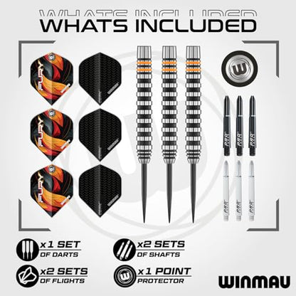 WINMAU Fury 18-20 Gram Tungsten Softip Darts Set with Prism Flights and Vecta Shafts (Stems) - style: 22g