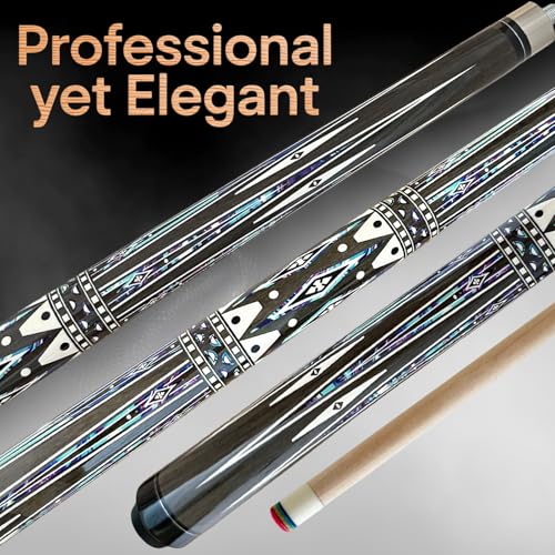 Tai ba cues Pool Cue Stick, 13mm Tip, 58", Hardwood Canadian Maple Professional Billiard Stick 19,20,30 Oz (Selectable)-Blue, Red, Green Pool Cue Stick - color: P01-21 oz + case +2 Accessories
