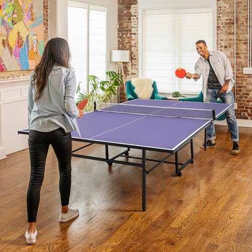 Professional Outdoor Table Tennis Tables,Foldable &Portable Ping Pong Table Set for Indoor & Outdoor Games with Net for Adults/Teens,2 Table Tennis Paddles and 3 Balls