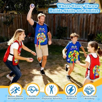 Toss and Catch Ball Set+ 6 Set Stick Ball Vest Dodge Ball Game