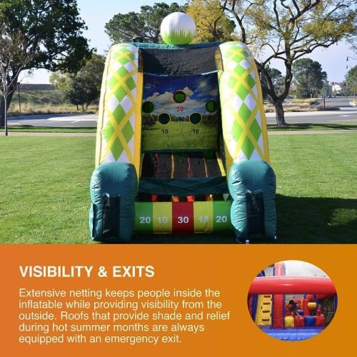 JumpOrange Golf Target Game Inflatable (with Blower), Kids and Adults, Commercial Grade, Rental Game, Target Holes, Toss Throwing Game, Outdoor Indoor, 15oz PVC Vinyl, <90 LBS - style: Golf