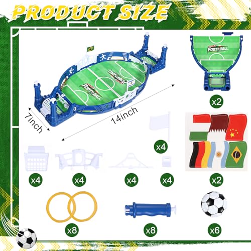 2 Set Mini Soccer Board Game for Kids Soccer Gifts, Foosball Table Football Pinball Interactive Sports Game for Adults Boys Girls Family Playroom Night Party