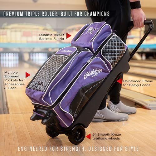 KR Strikeforce Royal Flush Triple Roller Bowling Bag - USA