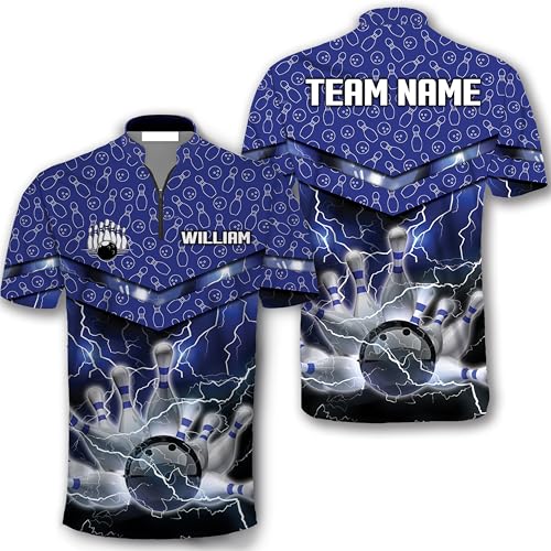 GABITA Personalized Bowling Jerseys for Men, Custom Bowling Shirts, Funny Bowling Shirts Gift for Bowler Team Player - color: A3
