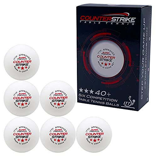 Counterstrike Omega Wolf Paddle Bundle (Includes Hard Case & 6 Balls) | Ping Pong Paddle | Offensive Table Tennis Paddle | ITTF Approved | Ping Pong Set - color: Blue Matte Fiber Paddle Hard Case