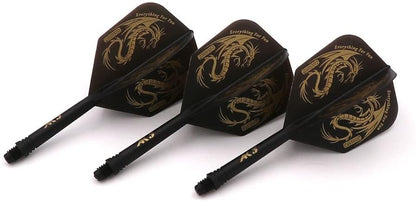 CUESOUL ROST Integrated Dart Flight and Shafts Meduim/Small/Large - color: Black Dragon, size: Size S-21mm