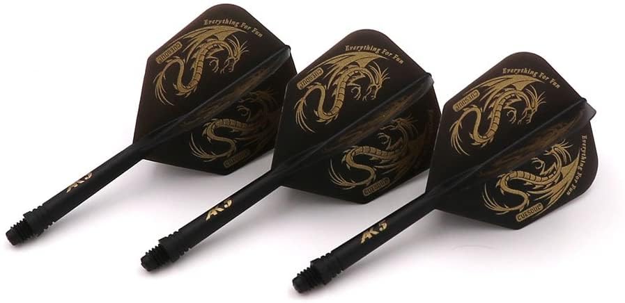 CUESOUL ROST Integrated Dart Flight and Shafts Meduim/Small/Large - color: Black Dragon, size: Size L-33mm