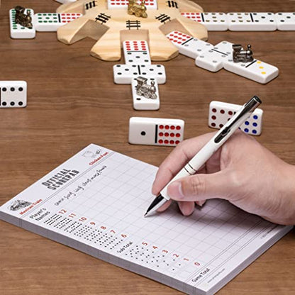 Yellow Mountain Imports Mexican Train and Chicken Foot Dominoes Scorepad/Scoring Sheets (8.2 x 5.5 Inches) - 60 Sheets - size: Mexican Train/Chicken Foot - 60 sheets