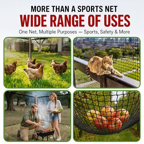 Golf Net,7Ft,10Ft,15Ft,20Ft,25Ft, 30Ft, 40Ft Golf Practice Net,Sports Practice Barrier Net, Heavy Duty Ball Netting Golf Hitting Net, DIY Ball Net,Baseball Net Hockey Net and Chipping Net - size: 10x7 ft