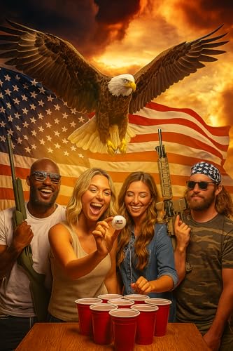 American Flag Ping Pong Balls - Perfect for 4th of July, Memorial Day, Independence Day Celebrations, Patriotic Parties | USA Pride Stars & Stripes Decorated Table Tennis Red White & Blue Beer Pong