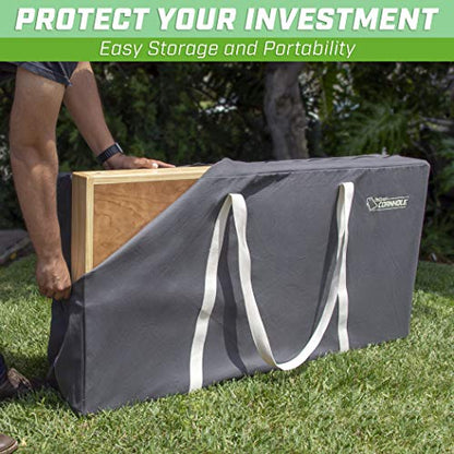 GoSports 4 x 2 ft Canvas Cornhole Carrying Case - Choose Navy Blue, Gray, or Natural - PRO Grade - style: Gray