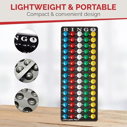 MR CHIPS Bingo Master Board and Easy Read 7/8" Bingo Balls with Fade and Scratch Resistant Large Numbers and Large Letters that Will Never Rub Off - color: Bingo Balls With Master Board