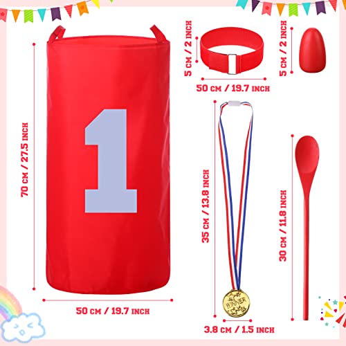 40 Packs Outdoor Games Potato Sack Race Bags for Kids and Adults, with 3 Legged Race Bands, Egg and Spoon Race Backyard Field Day Birthday Party Games Outdoor Carnival Lawn Games Kids and Family