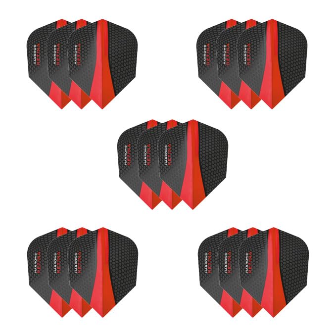 Harrows Retina | Premium Extra Strong 100 Micron Dart Flights in Standard Shape … - color: Red