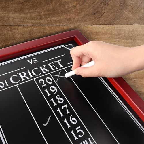 GSE Games & Sports Expert Chalk Dart Scoreboard for Dart Board Cricket & 01 Dart Games with Chalks and Chalk Wipe (Standard/Large) - style: Large