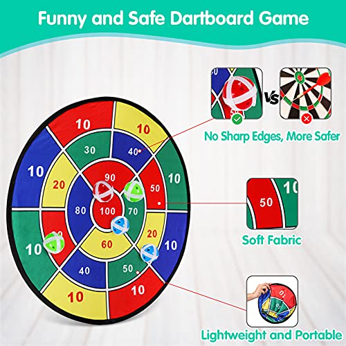 Kids Dart Board Game Set-29 inchs, Board Games with 16 Stick Balls, Summer Indoor Outdoor Toys Games for Kids Ages 4-8, Birthday Party Games Yard Toys for Kids Ages 3 4 5 6 7 8 9 10 11 - style: Dart Board
