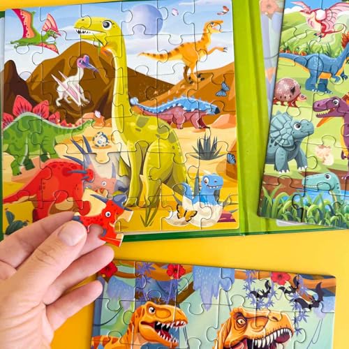 QUOKKA Magnetic Puzzles for Kids Ages 4-6 – 36 Pieces Sudoku Toddler Puzzles Ages 2-4 – Travel Games for Kids 3-5 – Jurassic Toddler Travel Toys – Car Airplane Road Trip Games for Boys & Girls - style: 9. DINO 36 PCS