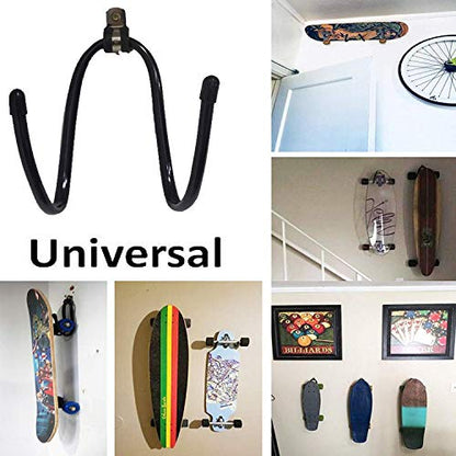 Flexible Adjustable W Rack,Multifunction Wall Mount Display Stand,Multipurpose Holder Hooks,Universal Organizer Storage Clips,Wall Hanger for Skateboard,VR Headset,Sword, Hat,Helmet,Coat,etc - 2 Pack