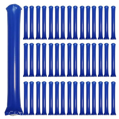 48pcs Round Head Boom Sticks Thunder Sticks Cheering Sticks Team Spirit Plastic Cheerleading Spirit Stick Clapper Inflatable Noise Maker Sports Supply (Blue) - color: Blue