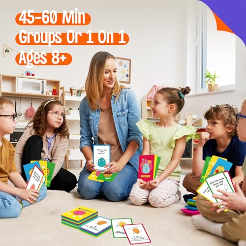 70 Conversation Cards, 4 Category Mindful Talk for Students, Authentic & Meaningful Question Cards for Parents, Kids, Classroom Activity & Road Trip - Improve Expression, Communication, Social Skill