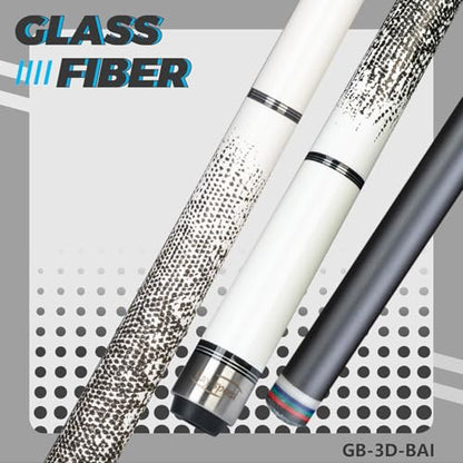 Glass Fiber Pool Cue with Case Canadian Maple Wood Pool Stick Low Deflection Cue Stick Pool Cue Kit with Case,Gloves,Tips and Extension - color: White