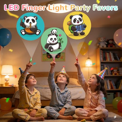 36 Pack Panda Party Favors LED Finger Lights, Glow in The Dark Panda Animal Birthday Party Gifts for Kids, Goodie Bag Stuffers Classroom Treasure Box Prizes - style: Panda
