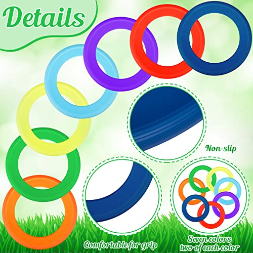 Juexica 14 Pack Flying Rings Bulk for Adult Light Colorful Flying Discs Outdoor Games Beach Toys for Pool Beach Backyard Camping Activities(14 Packs)