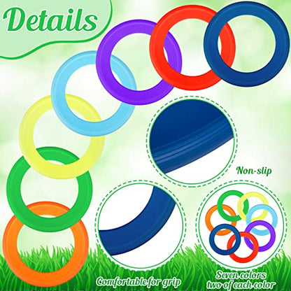 Juexica 14 Pack Flying Rings Bulk for Adult Light Colorful Flying Discs Outdoor Games Beach Toys for Pool Beach Backyard Camping Activities(14 Packs)