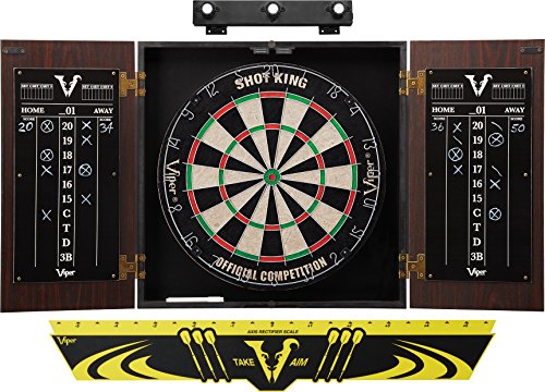 Viper by GLD Products Stadium Cabinet & Shot King Sisal/Bristle Dartboard Play-Ready Bundle - style: Premium Set