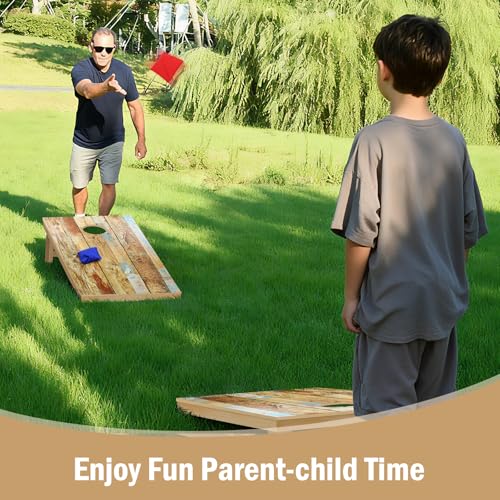 Cornhole Board Set，2 Regulation 4'x2' Cornhole Boards with 8 Cornhole Bags and Carrying Case, Corn Hole Games for Adults Outdoor Bean Bag Toss Game